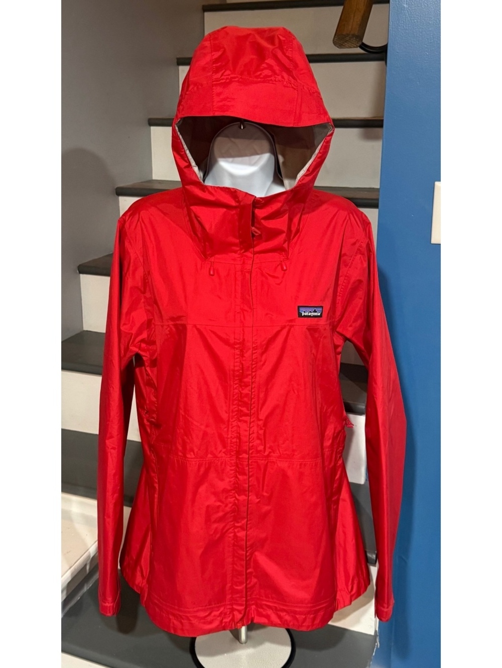 Patagonia Women's Large Torrentshell H2NO More Red Waterproof Hooded Rain Jacket